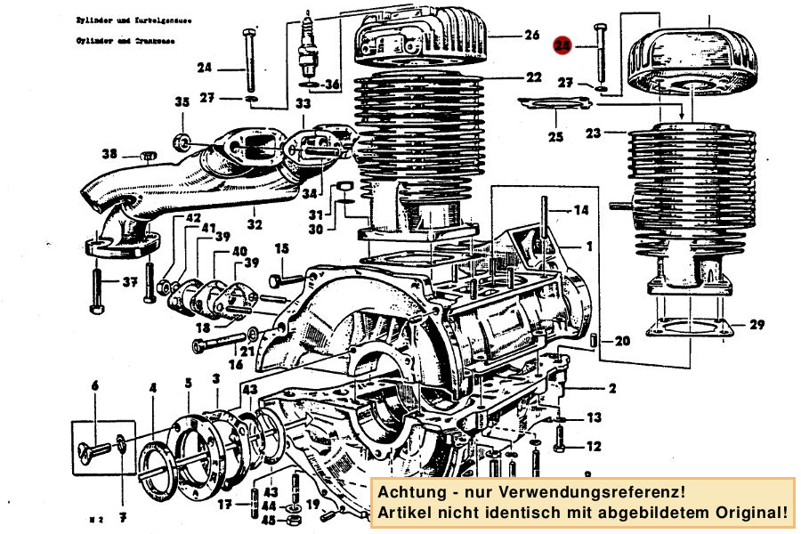 Reparatur-Gewindestehbolzen für Zylinder, Trabant 601