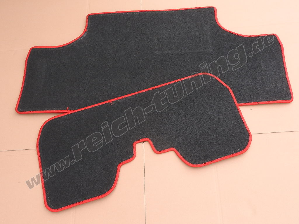Fußmatten Set mit roter Umrandung ,für Trabant 601