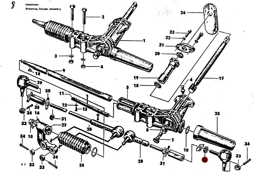 Sechskantmutter M14x1,5 (re.) für Kugelgelenk in Trabant, original