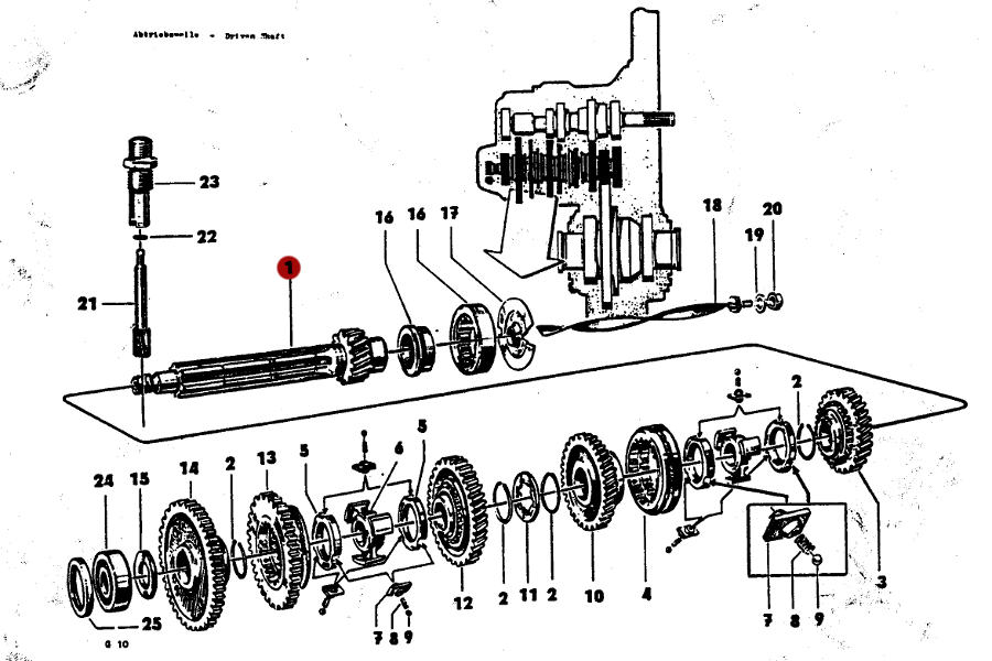 Abtriebswelle (Einzelteil) für Getriebe in Trabant 601