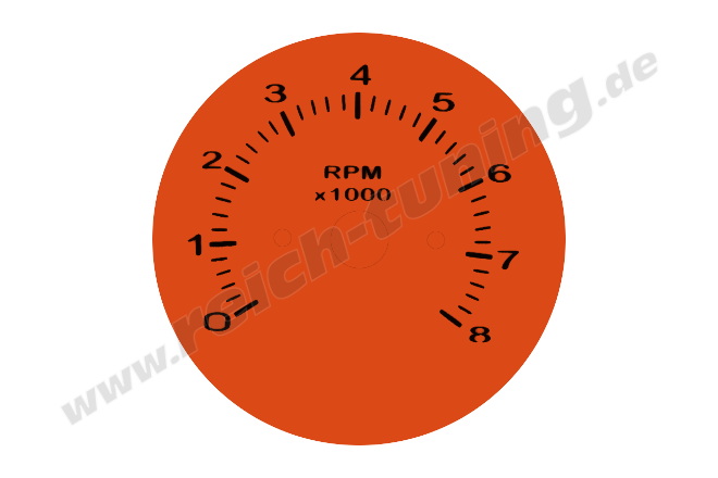 Folie für Drehzahlmesser in Trabant, 65mm, orange