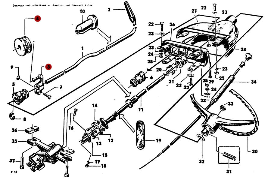 Hebel mit Gummirolle für Schaltrohr vst., Trabant 601