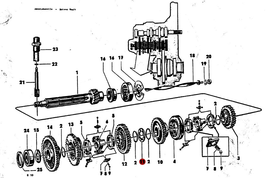 Anlaufscheibe 1,7mm für Abtriebswelle in Getriebe, Trabant 601, original