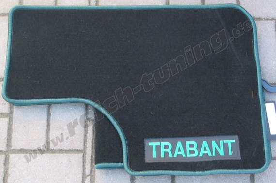 Fußmattensatz mit mint-grüner Umrandung, für Trabant 601/1.1