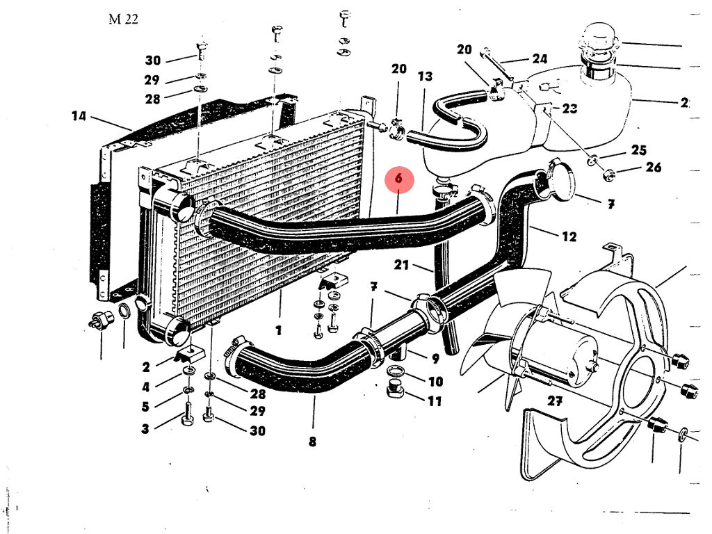 Formschlauch Motor zu Kühler, für Trabant 1.1